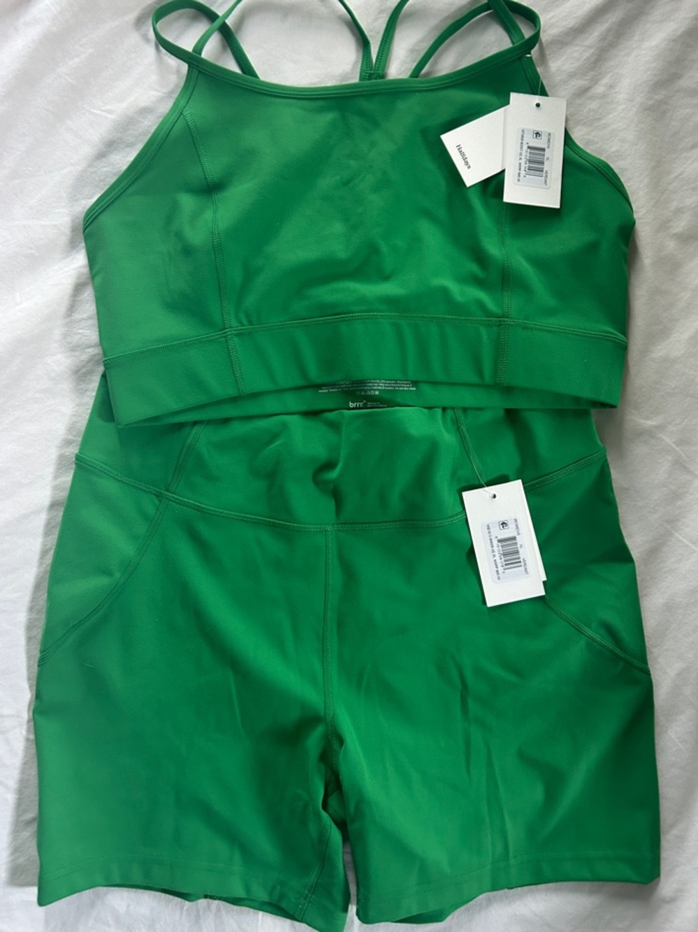 Halfdays-Green High-Rise Performance Jogger Shorts by